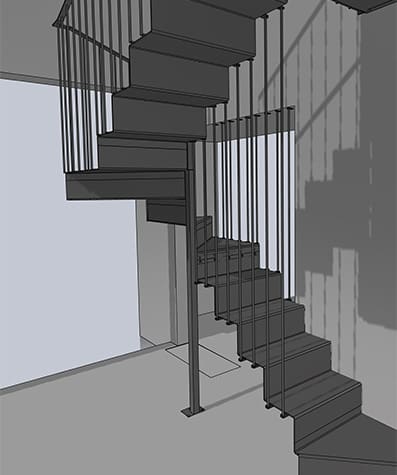 Plan d'un escalier intérieur